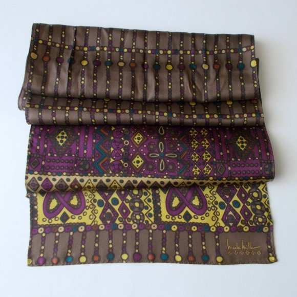 VTG 100% SILK Nicole Miller STUDIO Women's Scarf NWOT - Picture 4 of 9